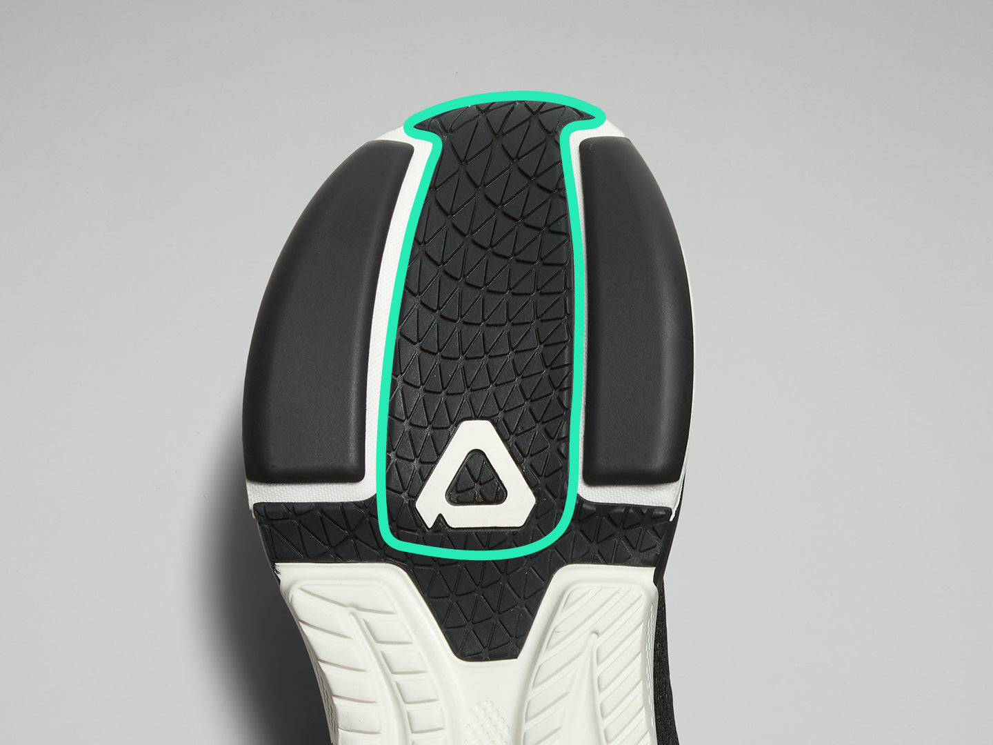 Detail of the high friction elements of the Cadense Adaptive Shoe sole
