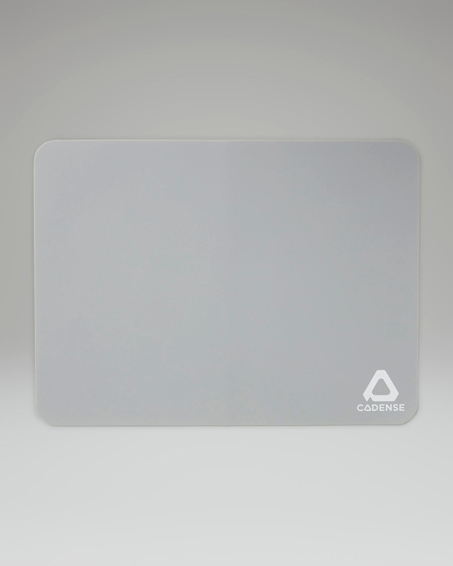 Gray mat with a logo on a gray background