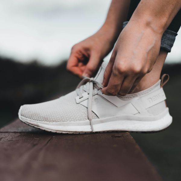 white shoe with laces