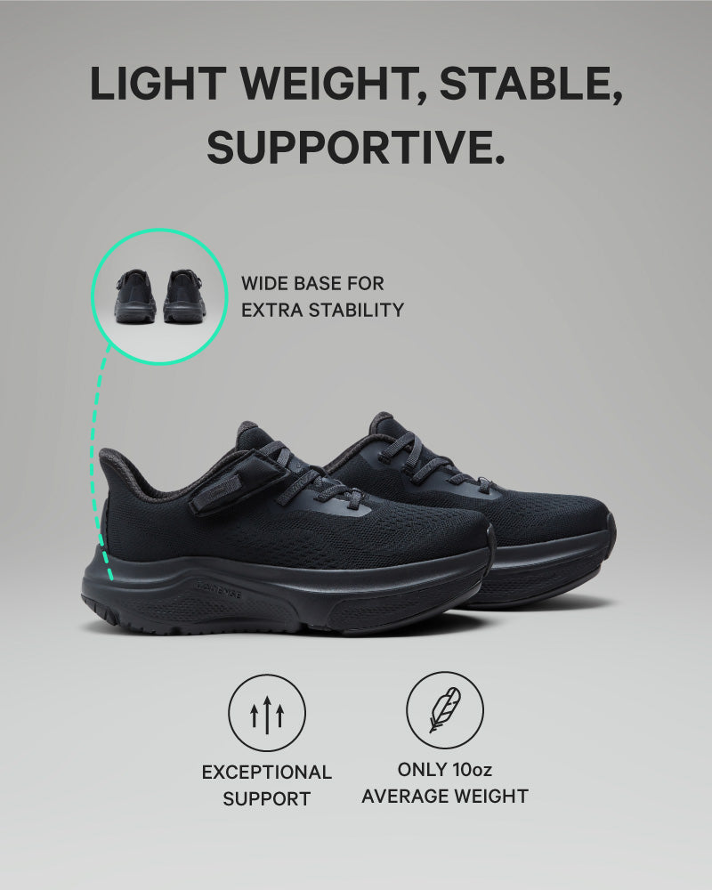 Women's All Black Adaptive Trainers