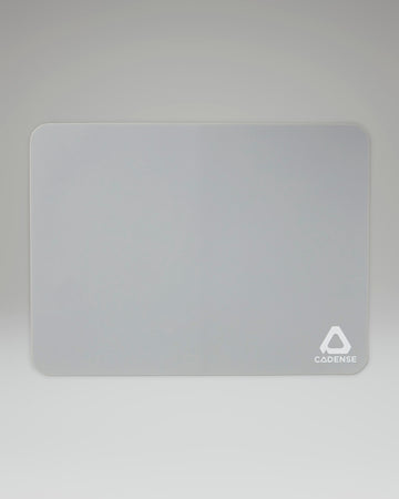 Gray mat with a logo on a gray background